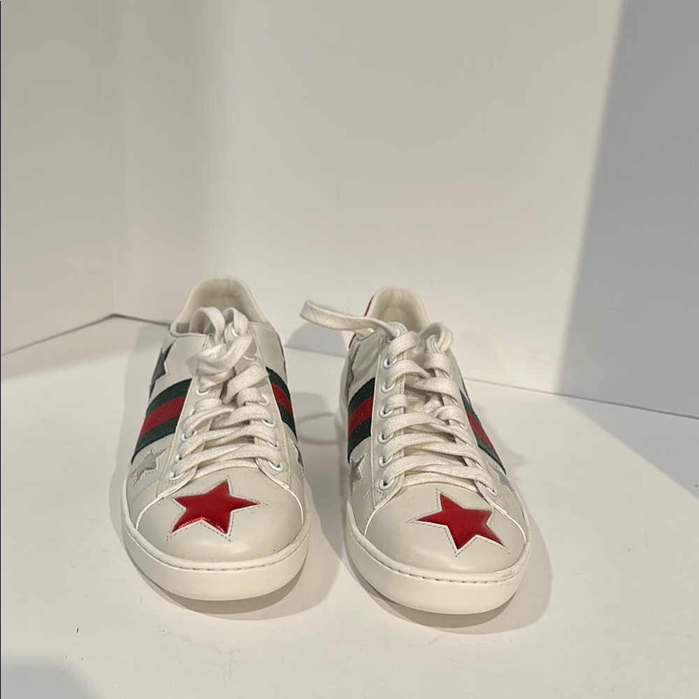 Gucci Calfskin Embroidered Sneakers - Picture 4 of 6